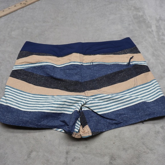 Patagonia Pants - Patagonia Board Shorts Womens 6 Blue Striped Wavefarer Recycled Nylon Swim Surf‎